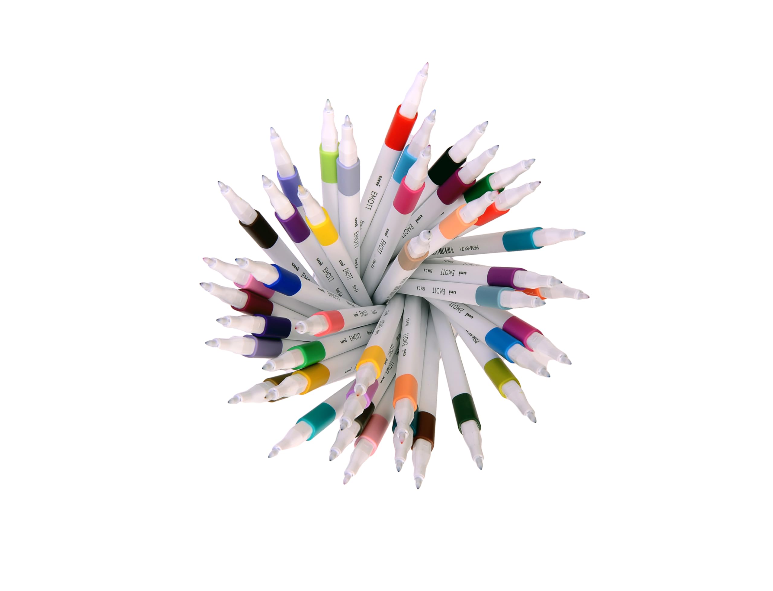 uni-ball-emott-lot-de-10-feutres-fins-0-4-mm-couleurs-pastel-corps-blanc-design- image 3