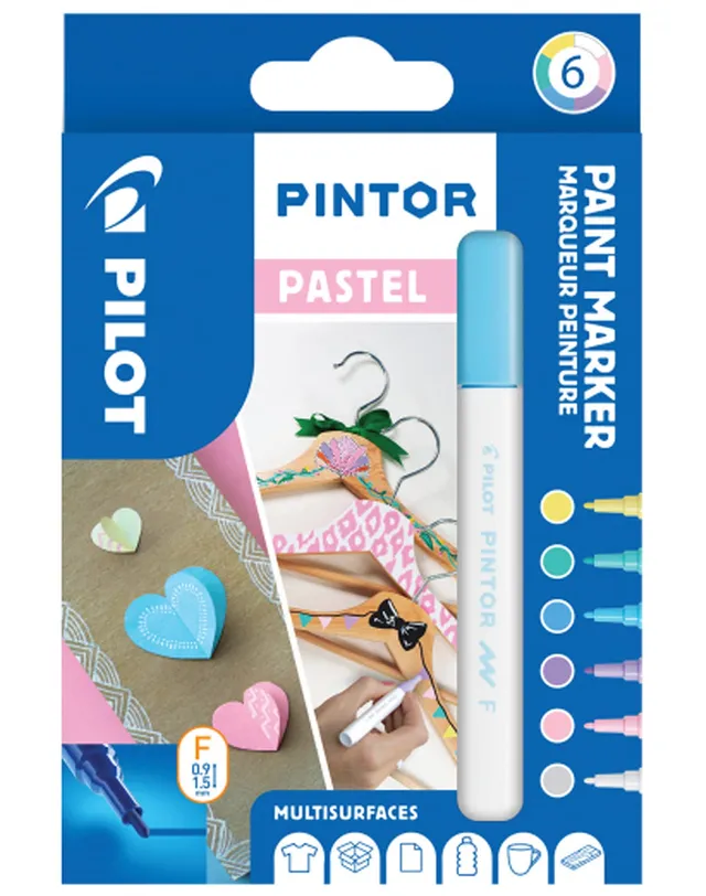 pilot-pintor-marqueur-peinture-multi-surfaces-pointe-fine-couleurs-pastel-pochet image 1
