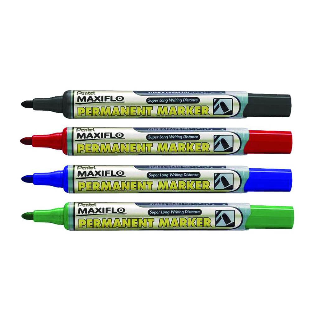 pentel-maxiflo-nlf50-c-lot-de-12-marqueurs-blancs-effa-ables-pointe-conique-bleu image 2