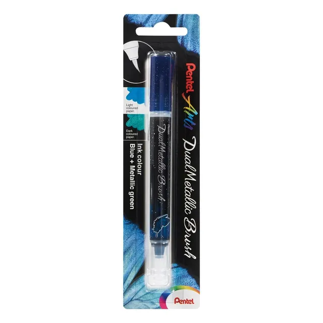 pentel-arts-dual-metallic-xgfh-feutre-pinceau-encre-gel-m-tallis-e-iris-e-pointe image 1