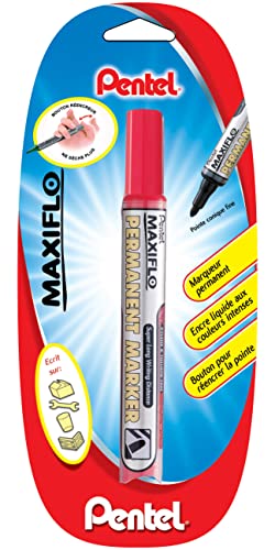 pentel-maxiflo-nlf50-marqueur-permanent-pointe-conique-1-1-mm-rouge image 4