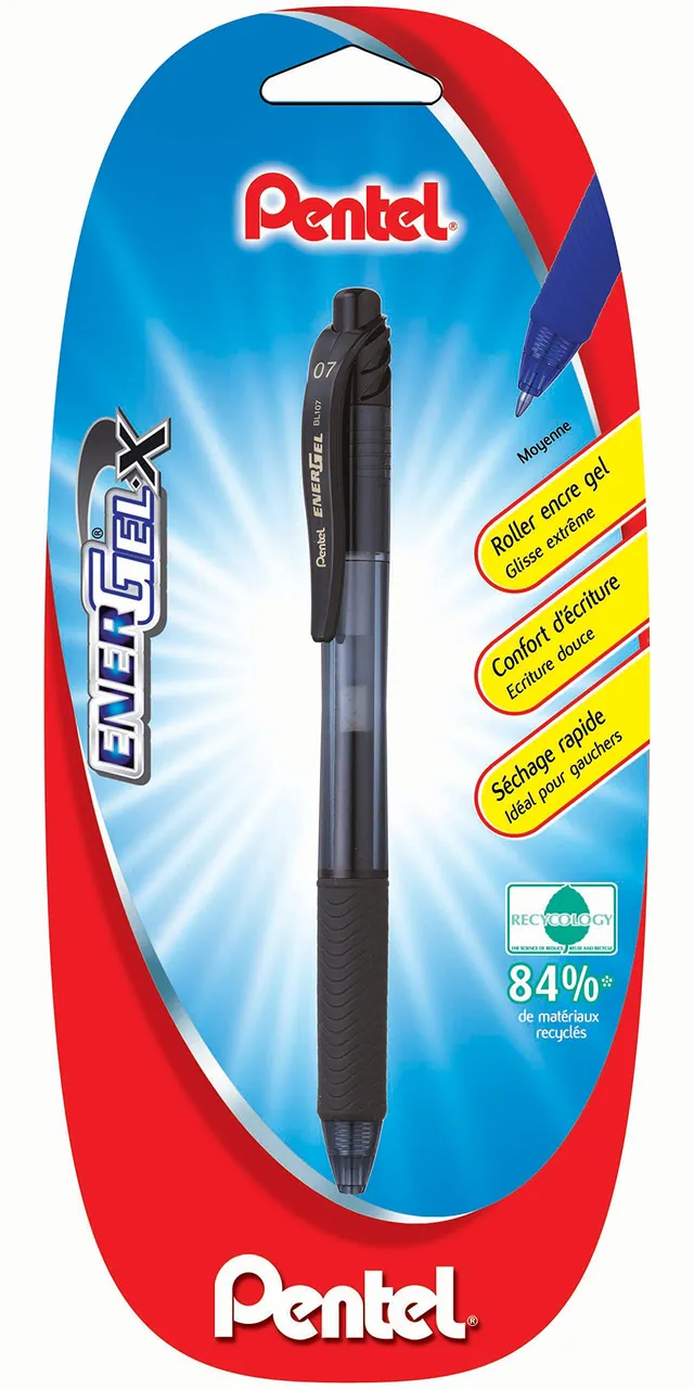 pentel-energel-x-bl107-roller-gel-r-tractable-0-7-mm-noir image 1