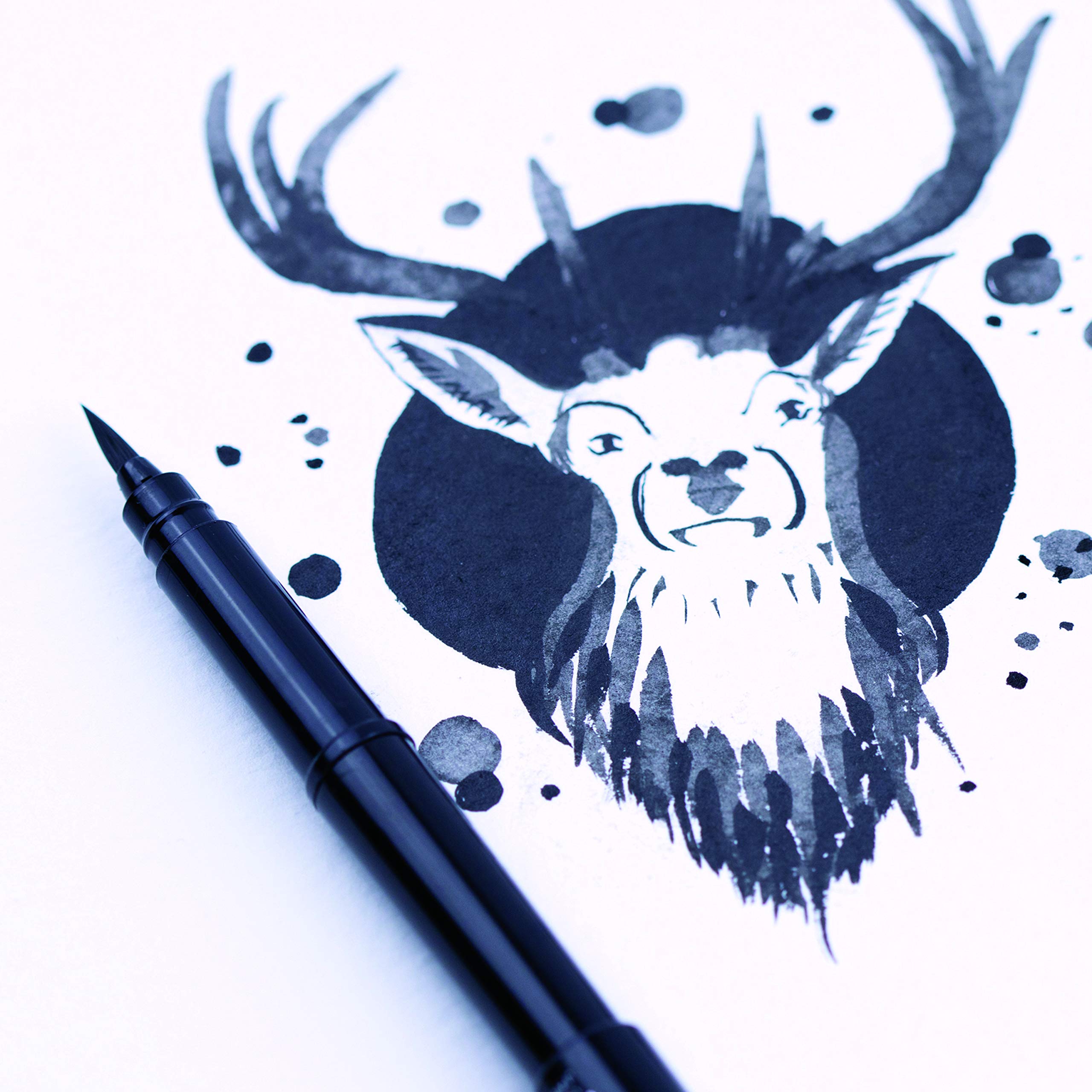 pentel-pocket-brush-gfkpn-stylo-pinceau-noir-4-cartouches-fp10 image 7
