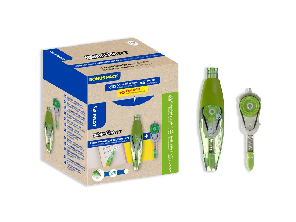pilot-whiteline-rt-correcteur-bande-r-tractable-rechargeable-lot-de-10-10-rechar image 1