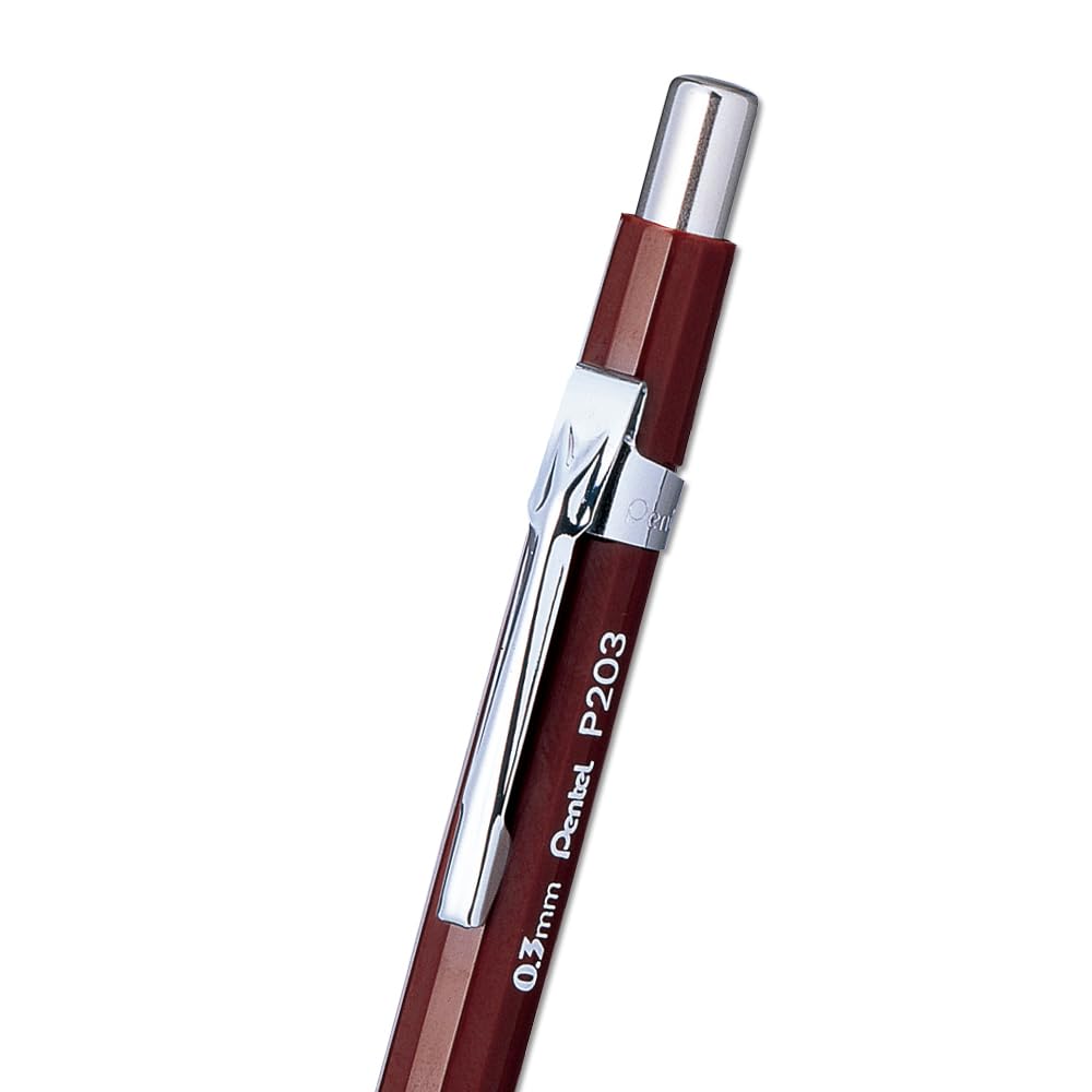 pentel-p203-porte-mines-0-3-mm-canon-fixe-4-mm-corps-marron-lot-de-12 image 3
