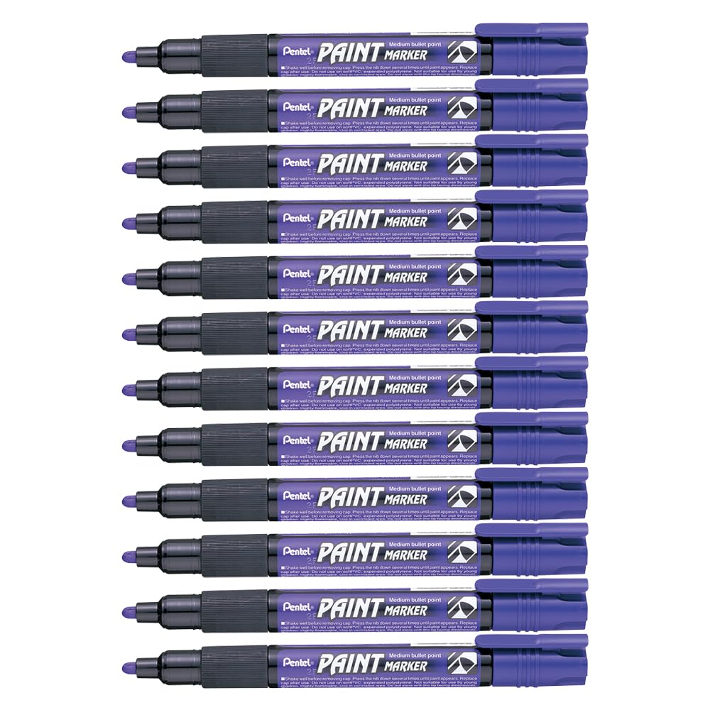 pentel-paint-marker-marqueur-peinture-violet-pointe-4-mm-lot-de-12 image 1