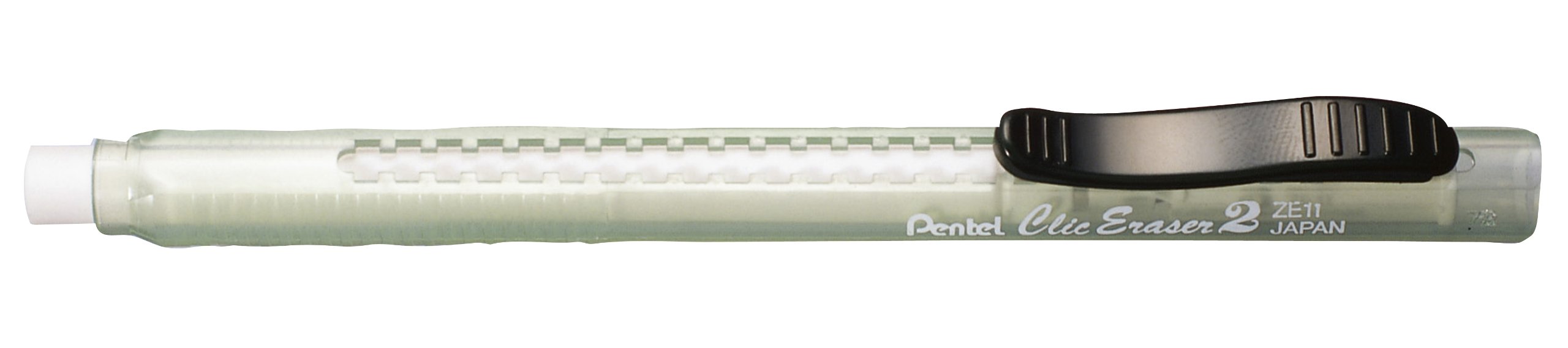 pentel-ze11t-d-lot-de-12-gommes-stylo-clic-eraser-corps-vert-translucide-gomme-b image 1