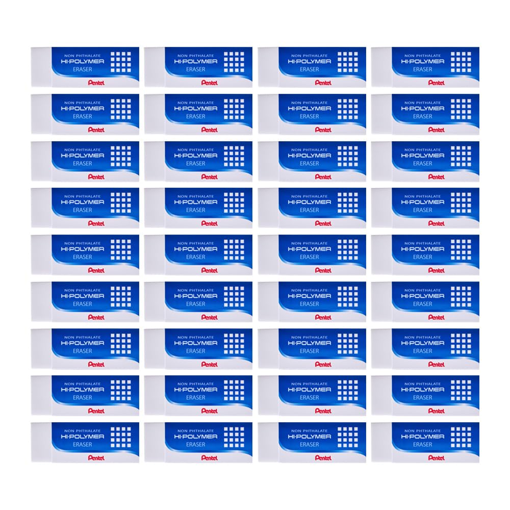 pentel-zeh-10-gomme-blanche-rectangulaire-tous-papiers-lot-de-36 image 2