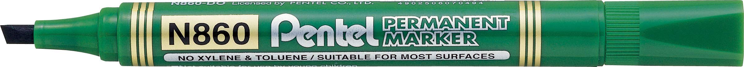 pentel-n860-marqueur-permanent-biseaut-2-3-x-4-5-mm-vert-lot-de-12 image 4