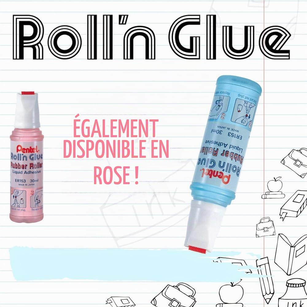 pentel-er153-s-roll-n-glue-lot-de-12-colles-liquides-transparentes-et-inodores-3 image 5