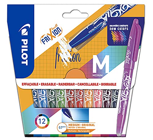 pilot-frixion-ball-07-roller-effa-able-rechargeable-pochette-de-12-couleurs-asso image 3