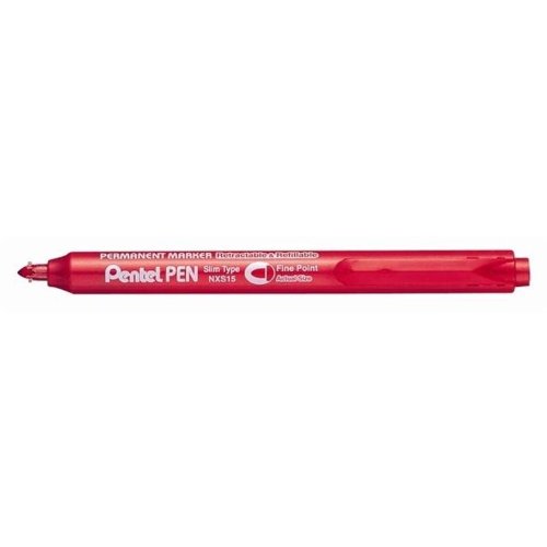 pentel-nxs15-marqueur-permanent-r-tractable-pointe-conique-moyenne-rouge-lot-de- image 1