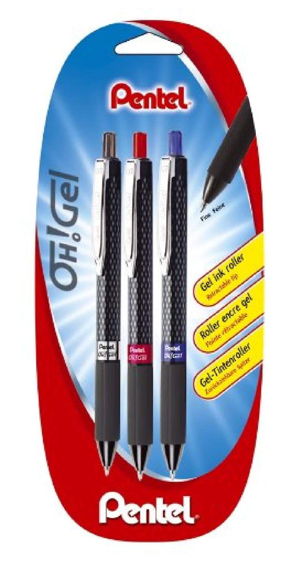pentel-oh-gel-k497-lot-de-3-rollers-gel-r-tractables-bleu-0-7-mm image 4