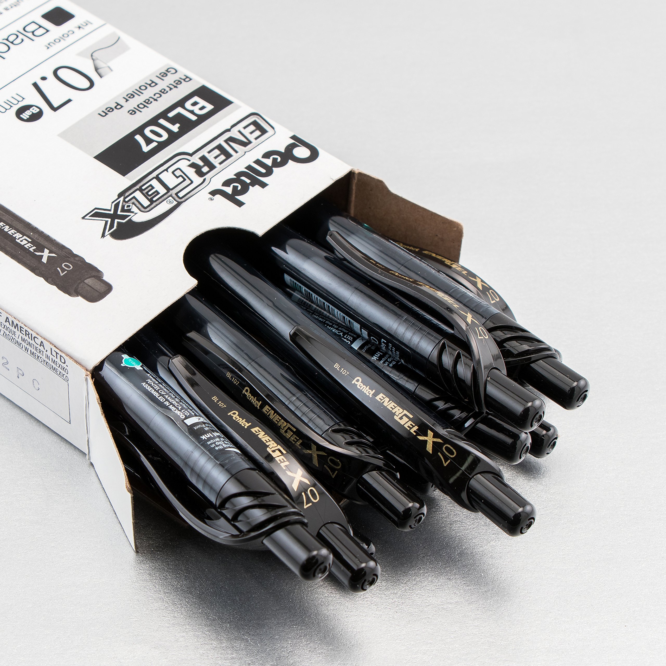 pentel-energel-x-bl107-roller-encre-gel-r-tractable-0-7-mm-noir-lot-de-12 image 2