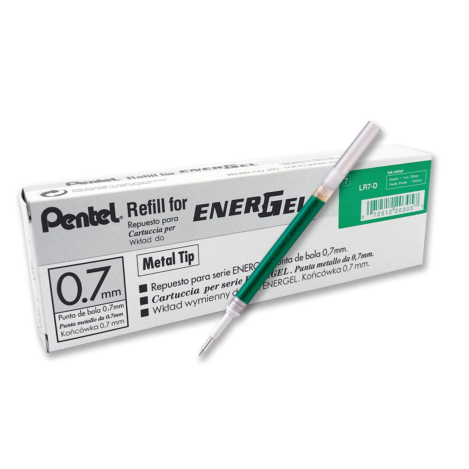 pentel-energel-lr7-d-recharge-roller-gel-0-7-mm-vert image 1