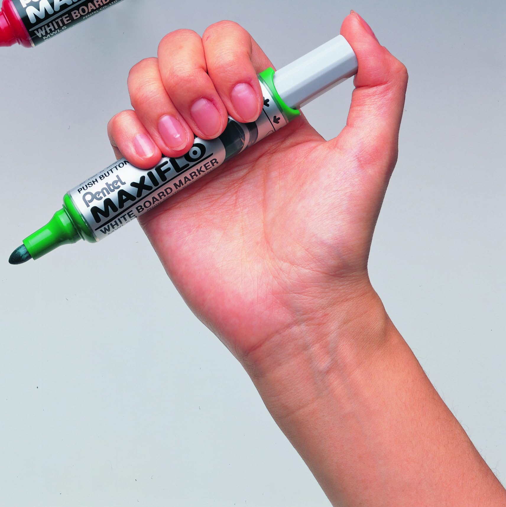 pentel-maxiflo-mwl5m-co-marqueur-tableau-blanc-pointe-ogive-lot-de-12-bleu image 2