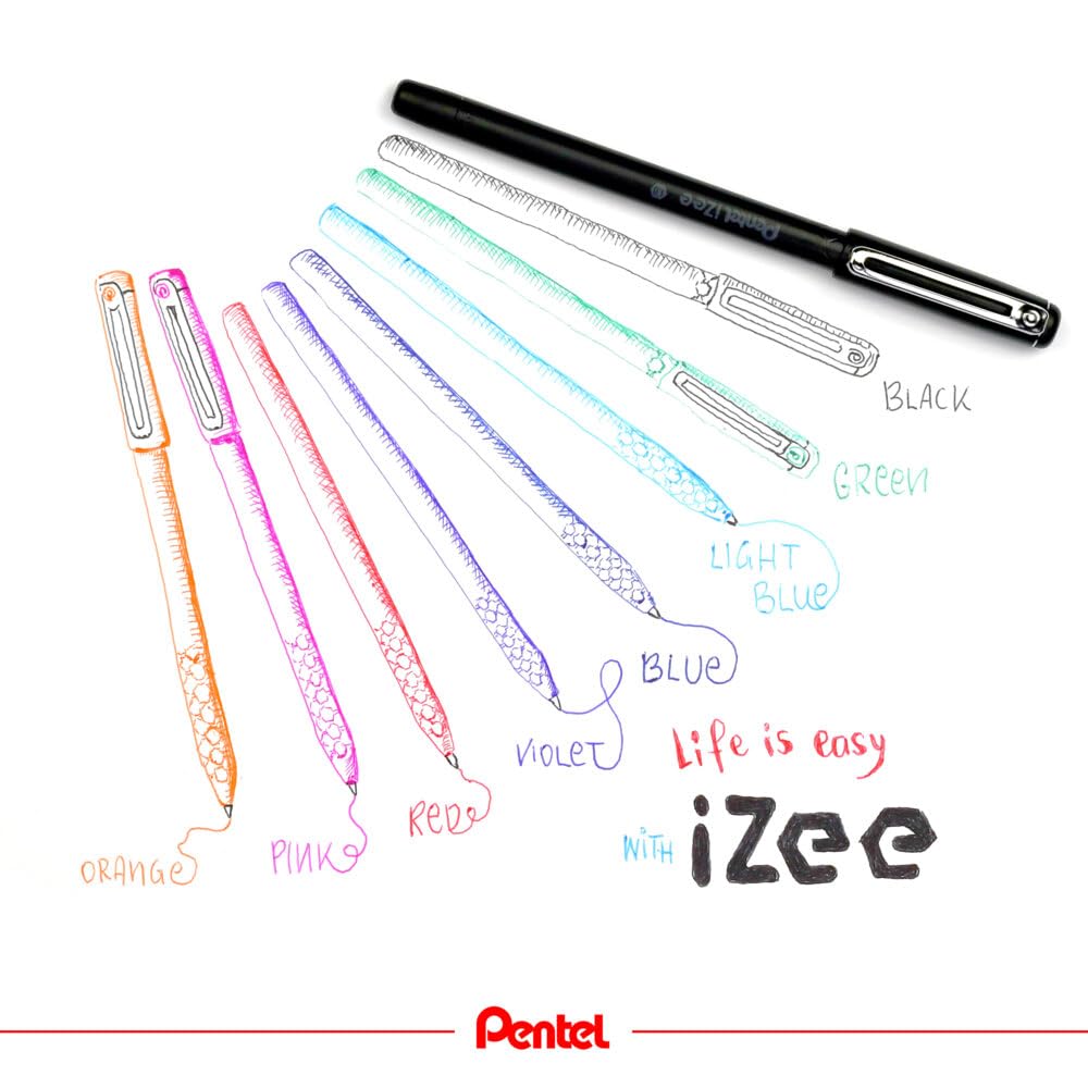 pentel-izee-bx460-lot-de-12-recharges-bille-1-0-mm-violettes-encre-basse-viscosi image 3