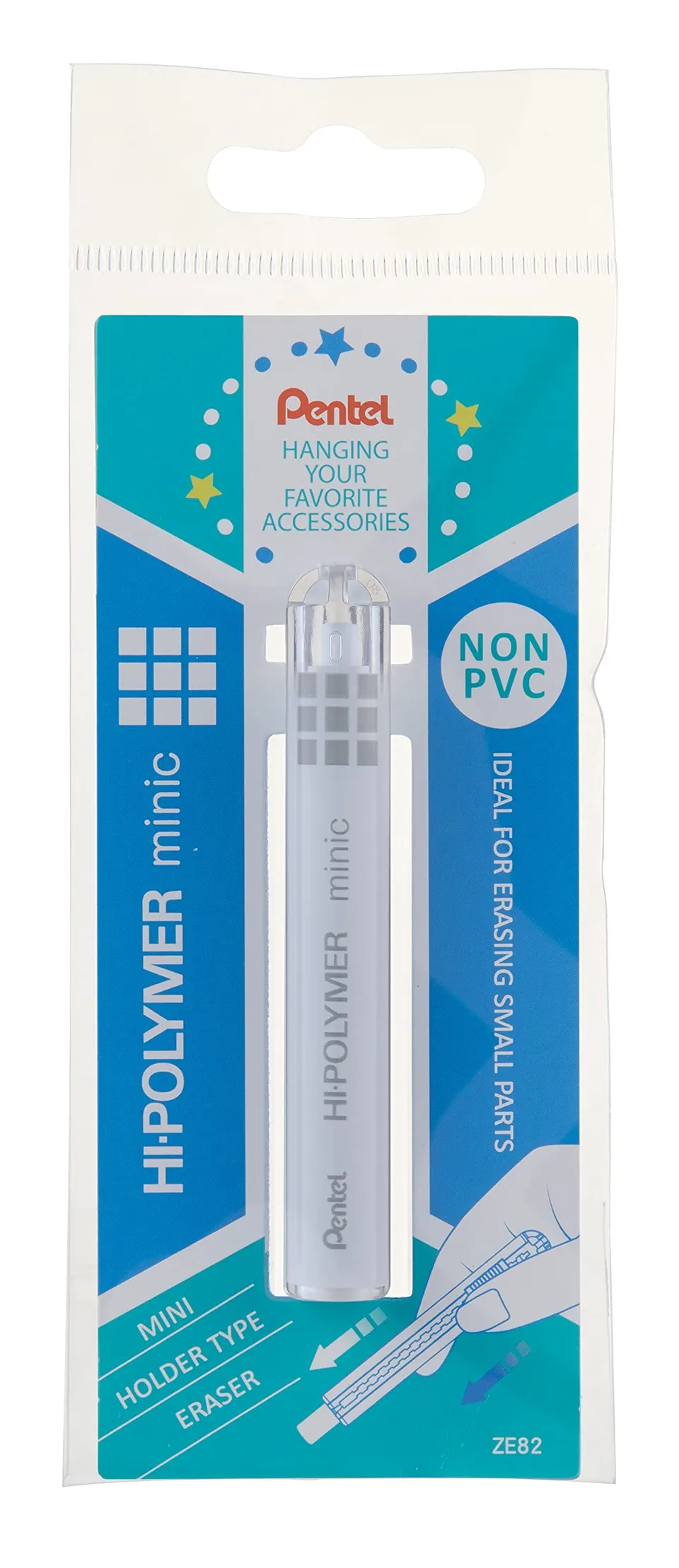 pentel-minic-ze82-stylo-gomme-compact-blanc-6-8-mm image 1