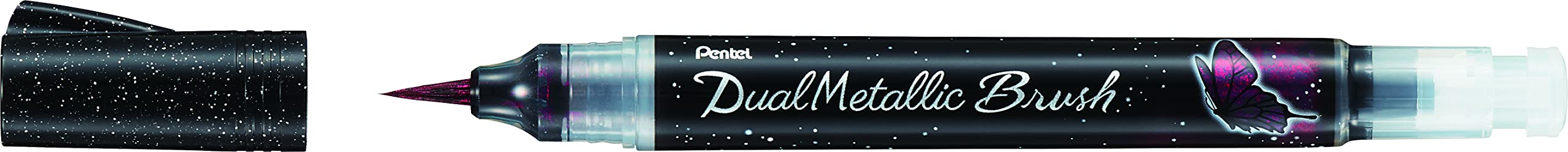 pentel-arts-dual-metallic-brush-xgfh-feutre-pinceau-gel-m-tallis-noir-rouge-m-ta image 7