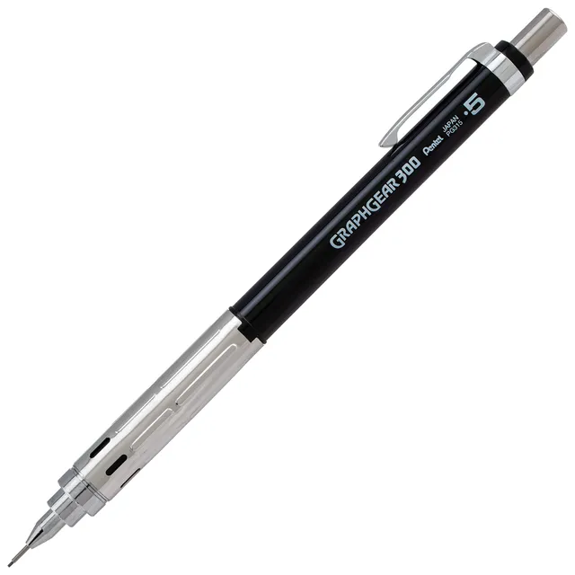 pentel-graphgear-300-pg315-lot-de-12-porte-mines-techniques-0-5-mm-corps-noir image 1