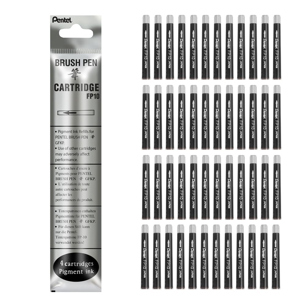 pentel-pocket-brush-fp10-cartouches-encre-noire-lot-de-12-tuis-de-4-cartouches image 4