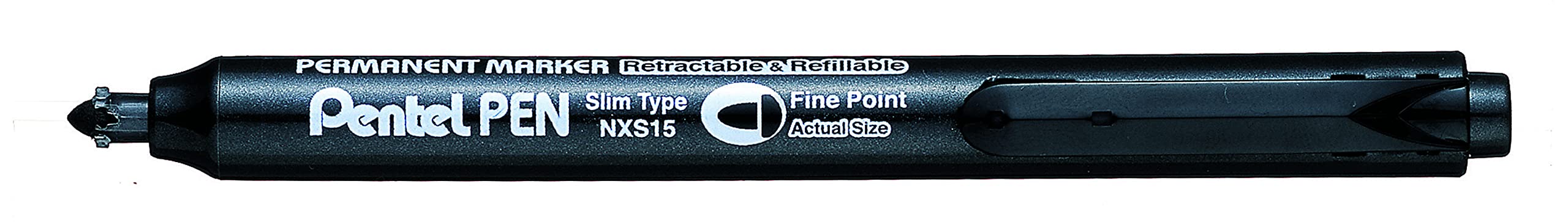 pentel-pen-nxs15-ao-marqueur-permanent-r-tractable-noir-pointe-conique-moyenne-l image 1