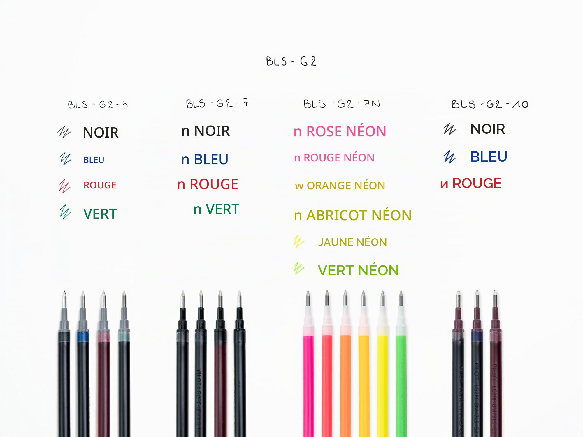 pilot-bls-g2-7-recharges-roller-gel-rouge-pointe-moyenne-0-7-mm-lot-de-10-1-offe image 5