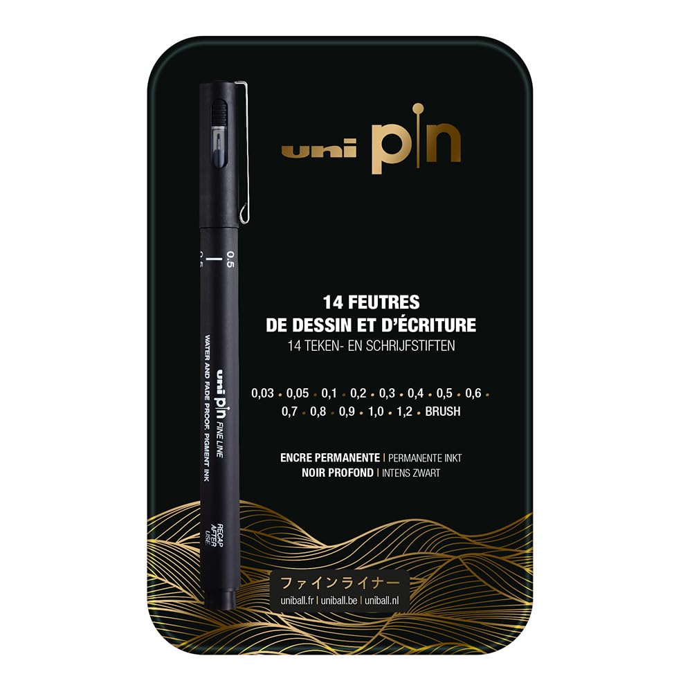 uni-ball-uni-pin-fa-2022-bo-te-de-14-feutres-calibr-s-dessin-technique image 1