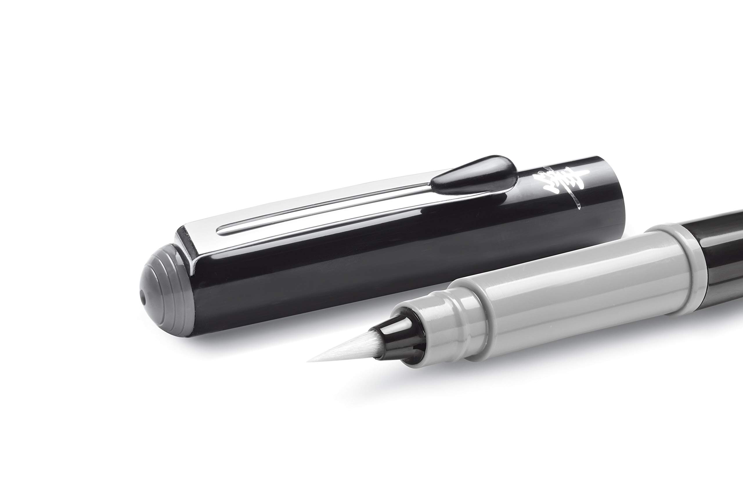pentel-pocket-brush-gfkpn-stylo-pinceau-gris-4-cartouches image 5