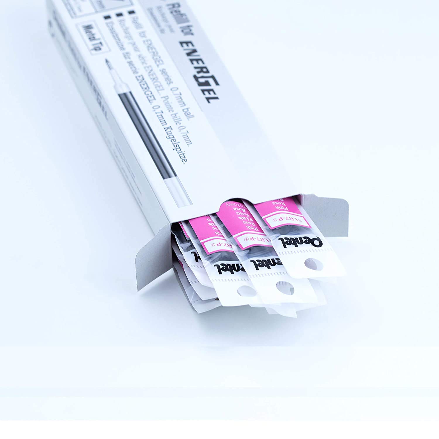 pentel-energel-lr7-lot-de-12-recharges-roller-0-7-mm-rose image 4