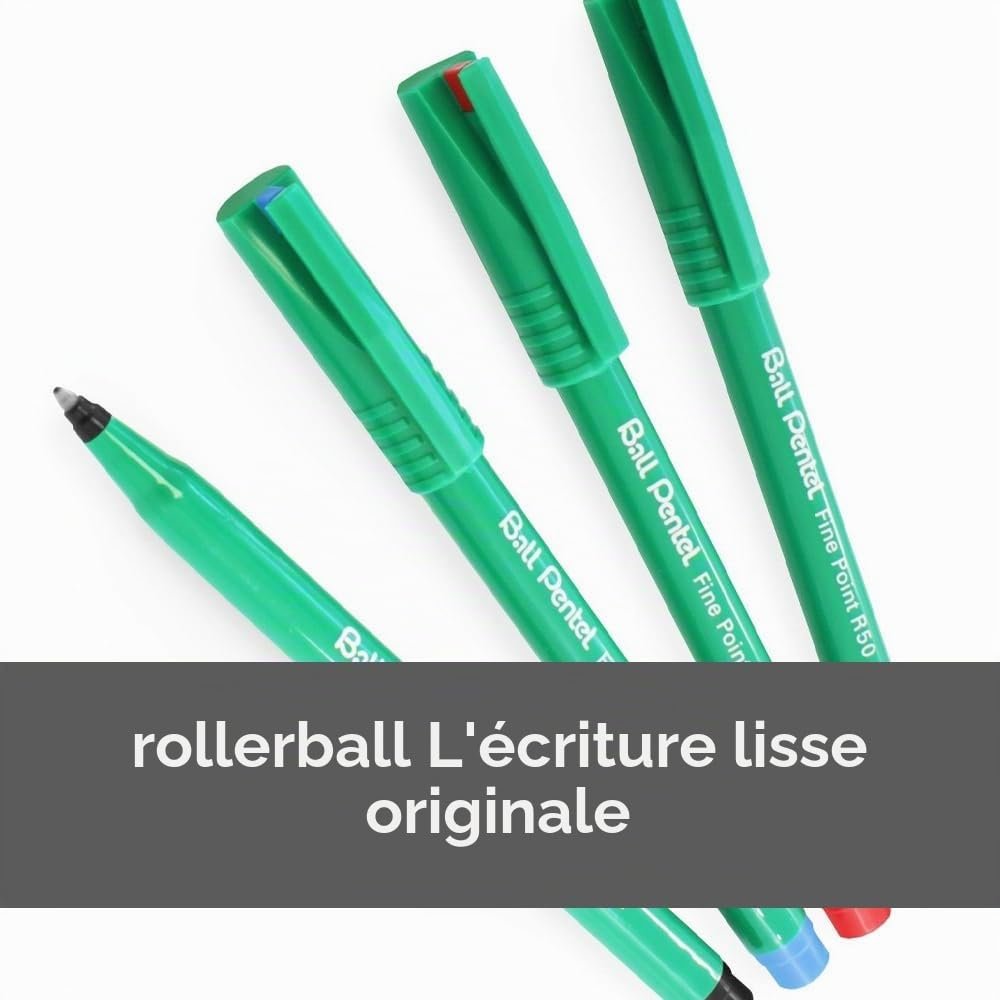 pentel-ball-r50-feutre-bille-0-8-mm-bleu-pack-de-12 image 2