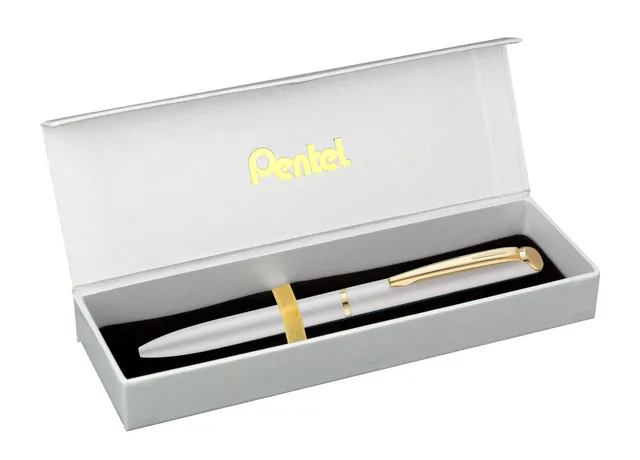pentel-energel-bl2007p-roller-gel-r-tractable-0-7-mm-corps-m-tal-blanc-pastel-at image 1