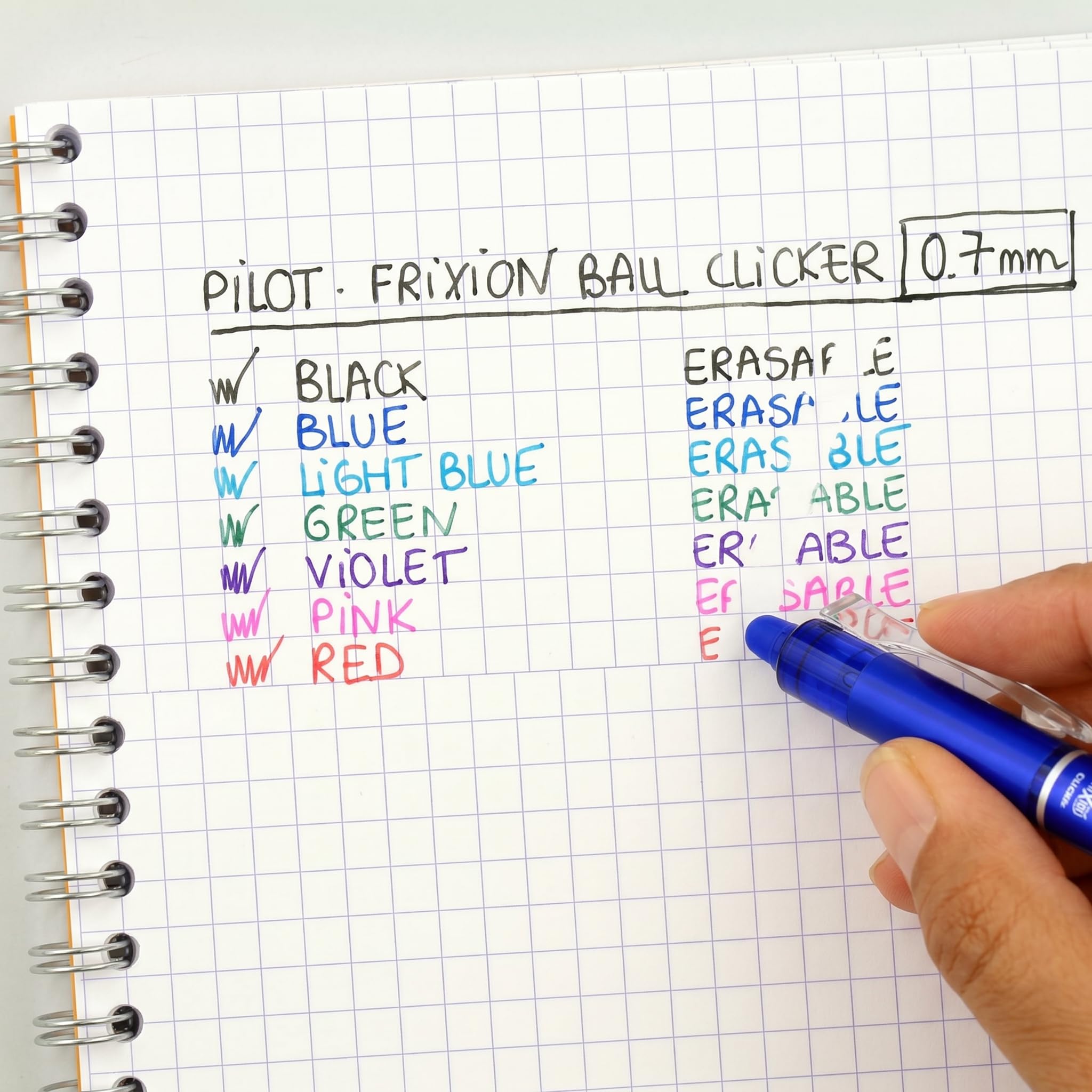 pilot-frixion-ball-clicker-07-stylo-roller-effa-able-r-tractable-0-7-mm-lot-de-4 image 6