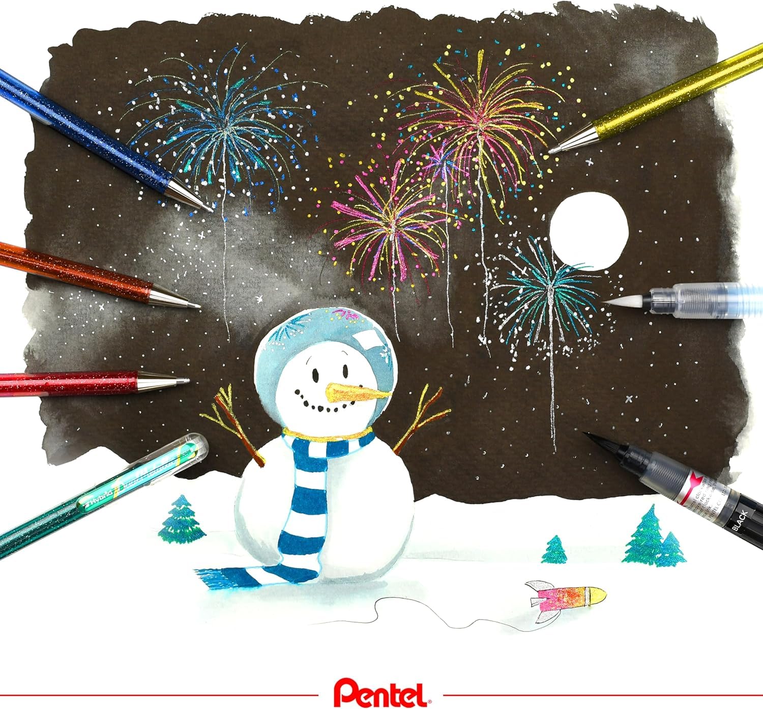 pentel-hybrid-dual-metallic-k110-pochette-de-7-rollers-gel-1-0-mm image 6