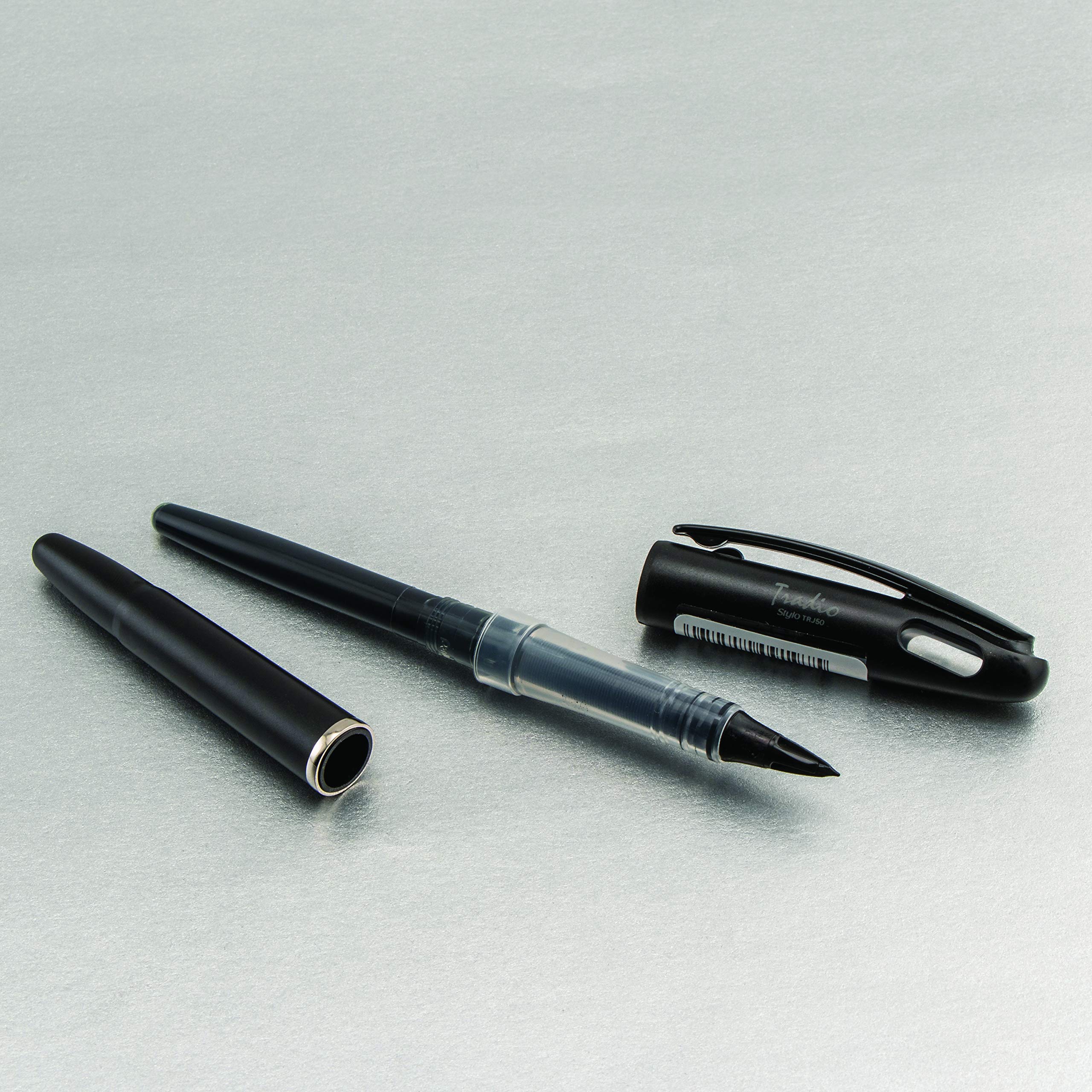 pentel-tradio-lot-de-12-feutres-plume-rechargeables-encre-noire-corps-noir-mat image 6
