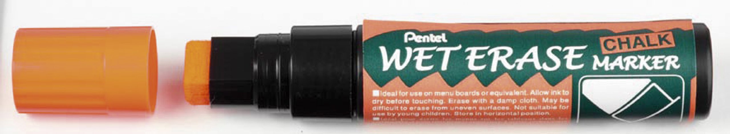 pentel-weterase-marqueur-craie-pour-vitre-pointe-biseaut-e-orange-lot-de-12 image 1