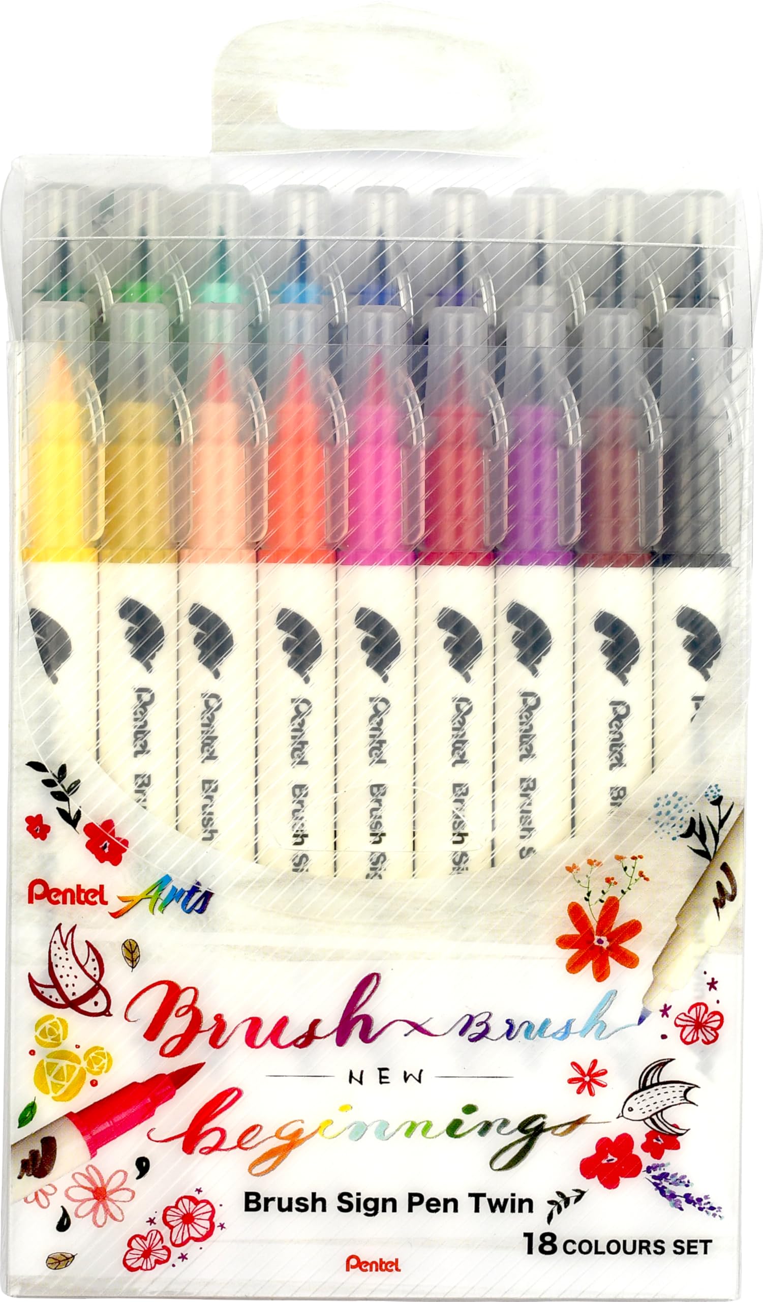 pentel-arts-brush-sign-pen-twin-sesw30c-bois-brut-lot-de-10-feutres-pinceau-bi-p image 3