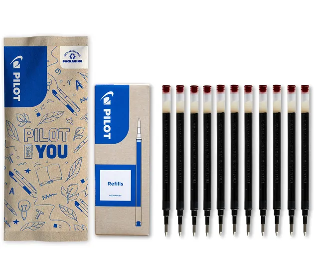 pilot-bls-g2-7-recharges-roller-gel-rouge-pointe-moyenne-0-7-mm-lot-de-10-1-offe image 1