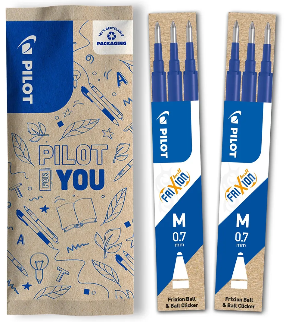 pilot-frixion-lot-de-2-tuis-de-3-recharges-pour-stylo-effa-able-bleu-pointe-moye image 1