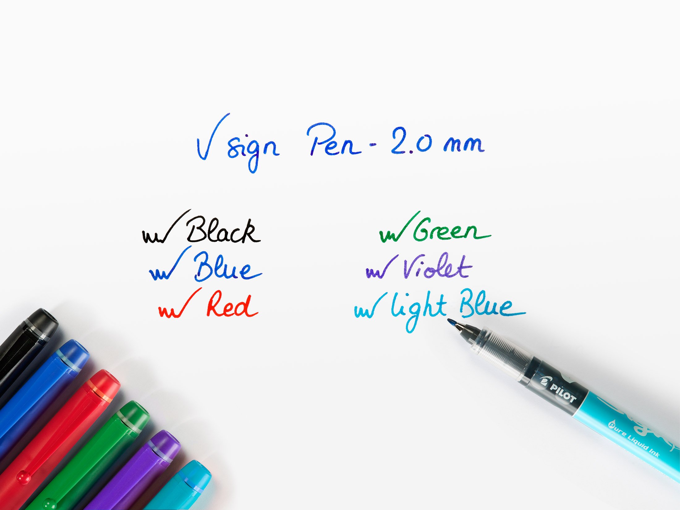 pilot-v-sign-pen-feutre-d-criture-pointe-moyenne-2-mm-lot-de-4-couleurs image 5