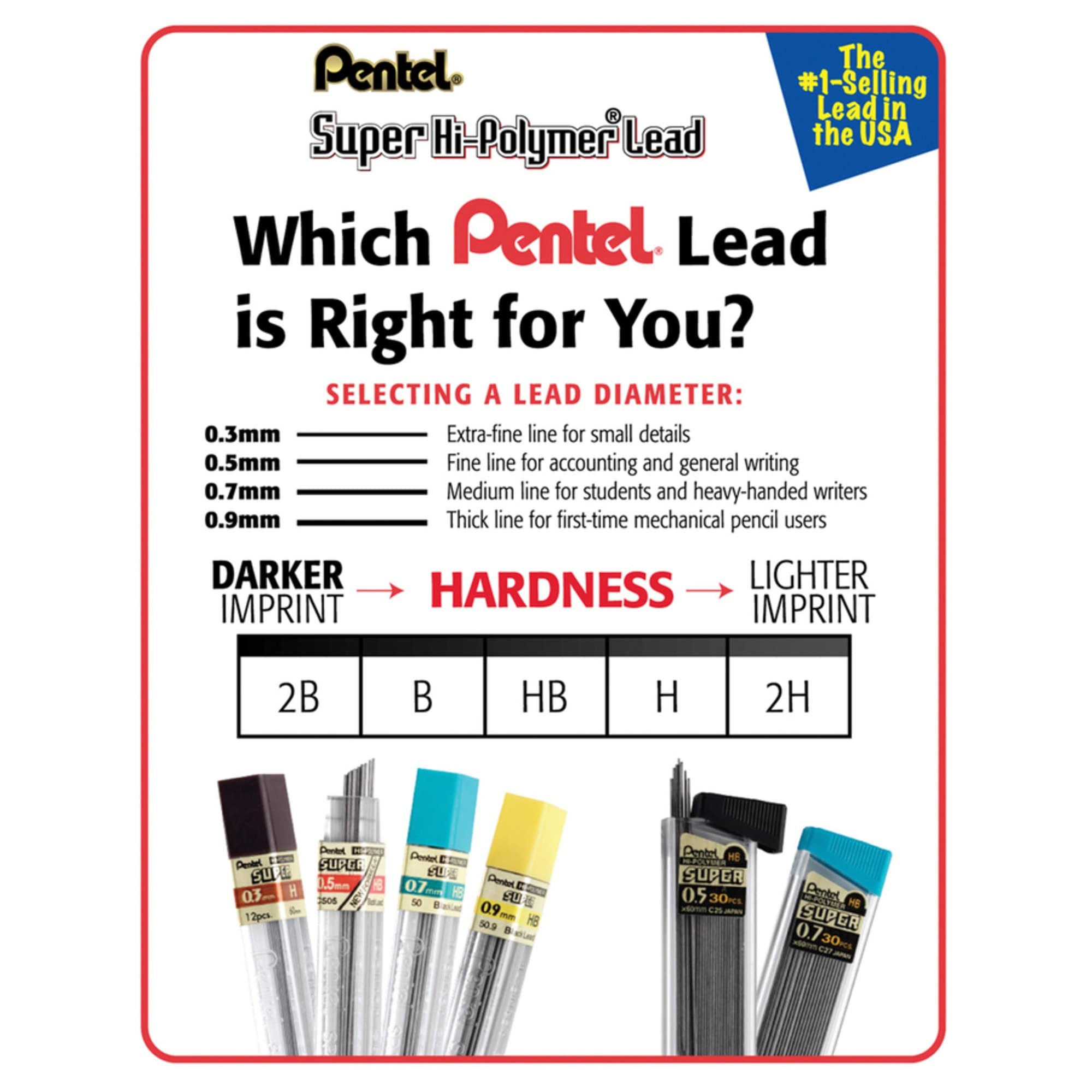 pentel-super-hi-polymer-0-7-mm-hb-lot-de-12-tuis-de-12-mines image 4