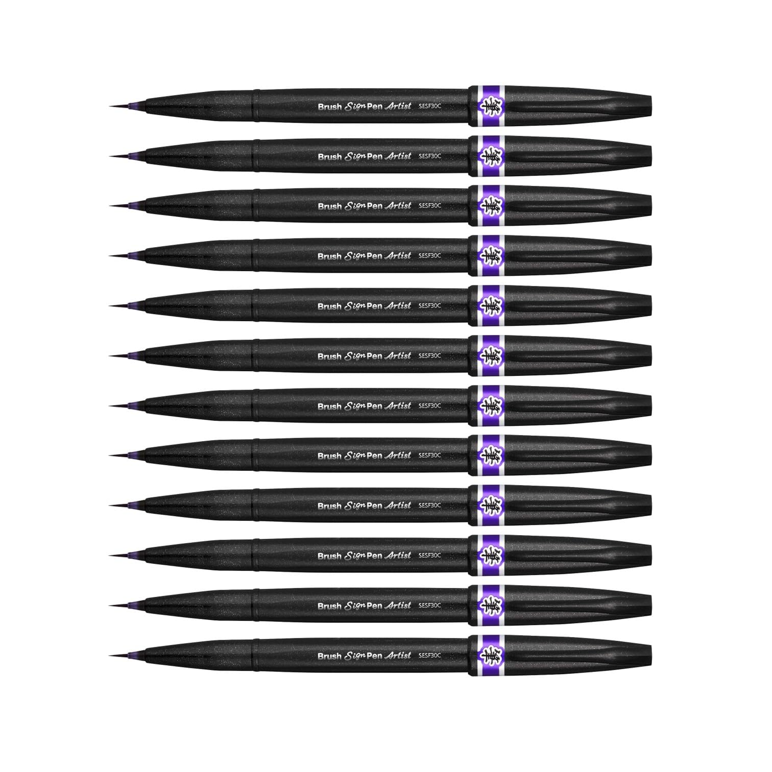 pentel-arts-brush-sign-pen-artist-sesf30c-violet-lot-de-12-feutres-pinceaux-extr image 1