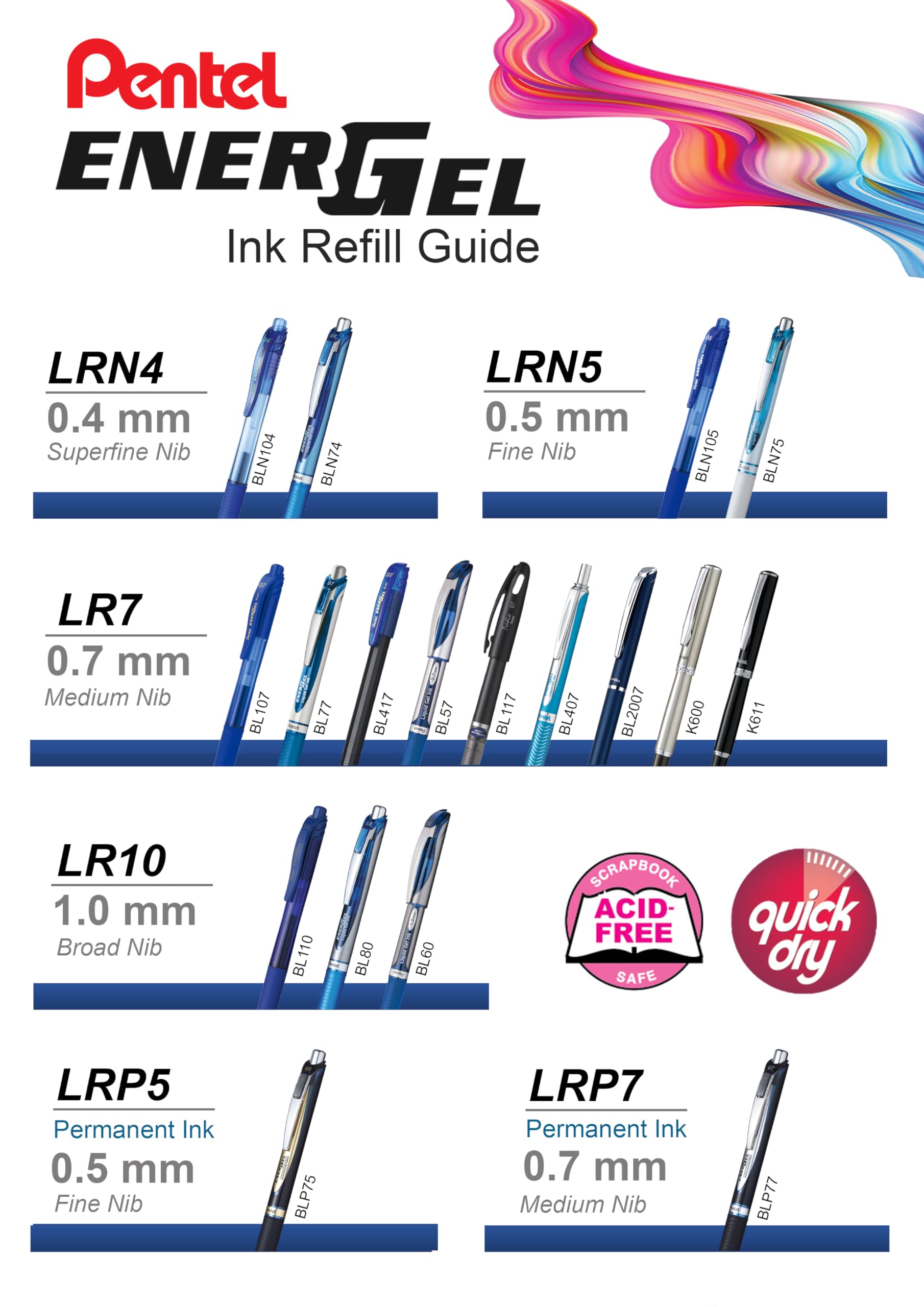 pentel-energel-lr10-c-recharges-gel-1-0-mm-bleu-bo-te-de-12 image 4