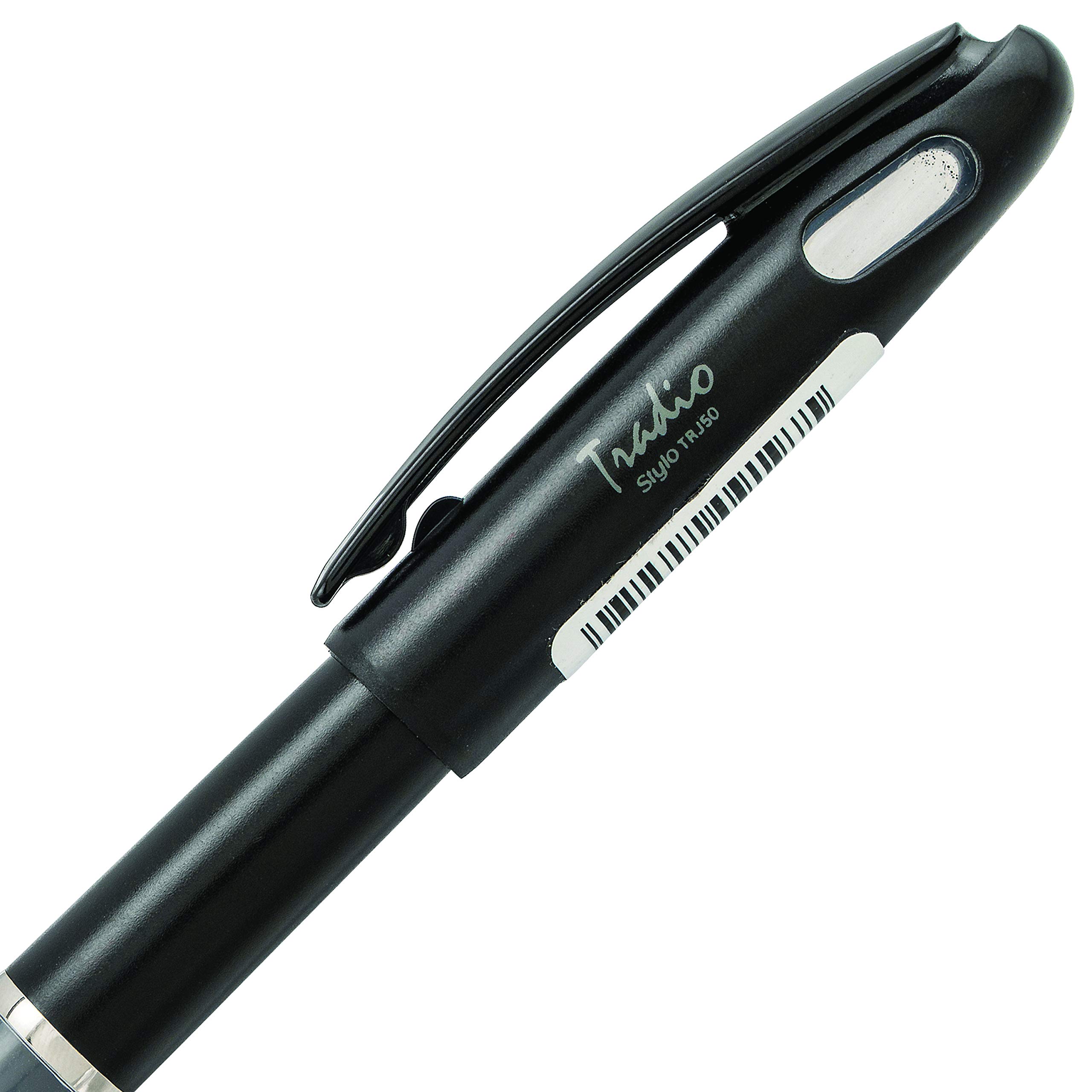 pentel-tradio-lot-de-12-feutres-plume-rechargeables-encre-noire-corps-noir-mat image 4
