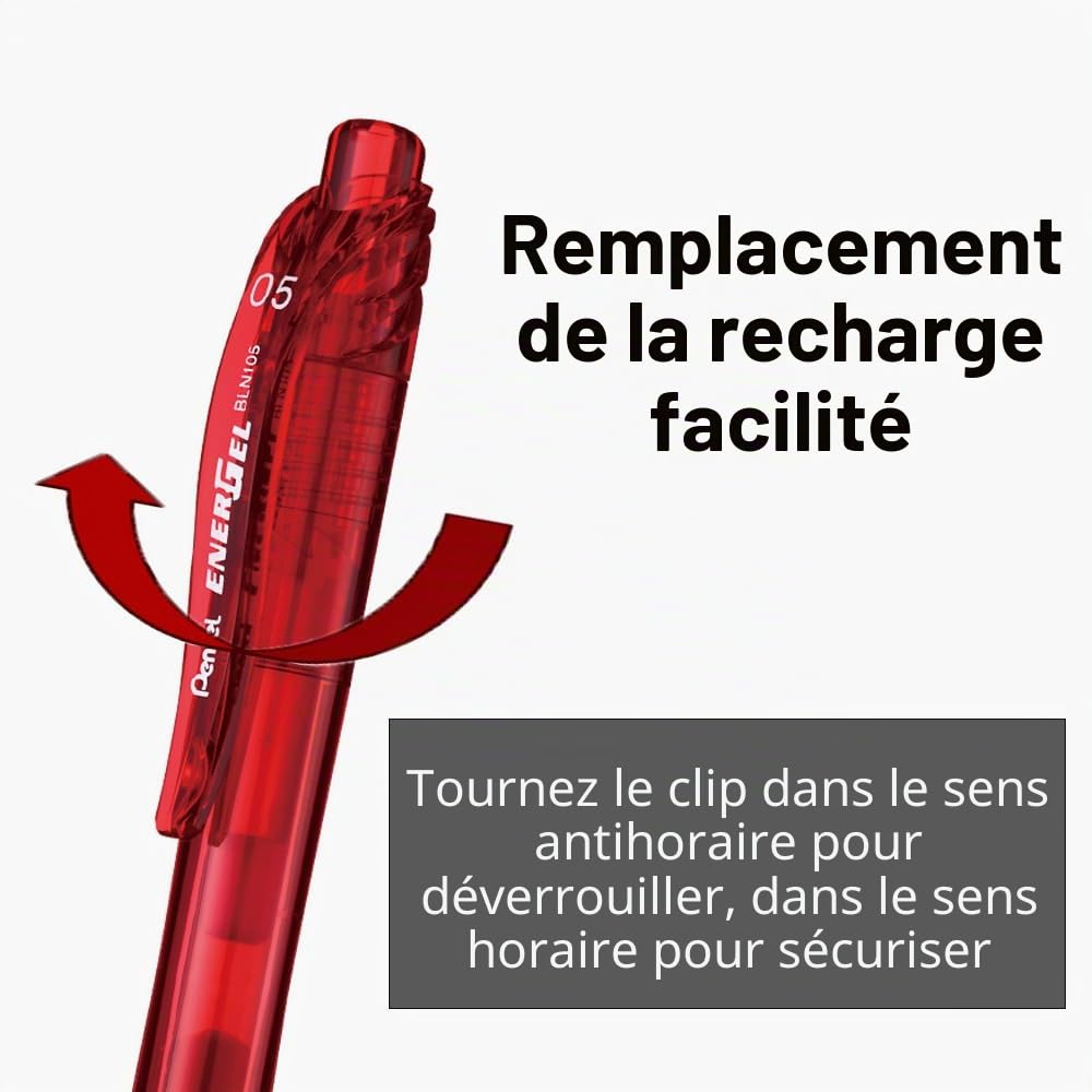 pentel-lrn5-recharges-energel-0-5-mm-rouge-lot-de-12 image 7