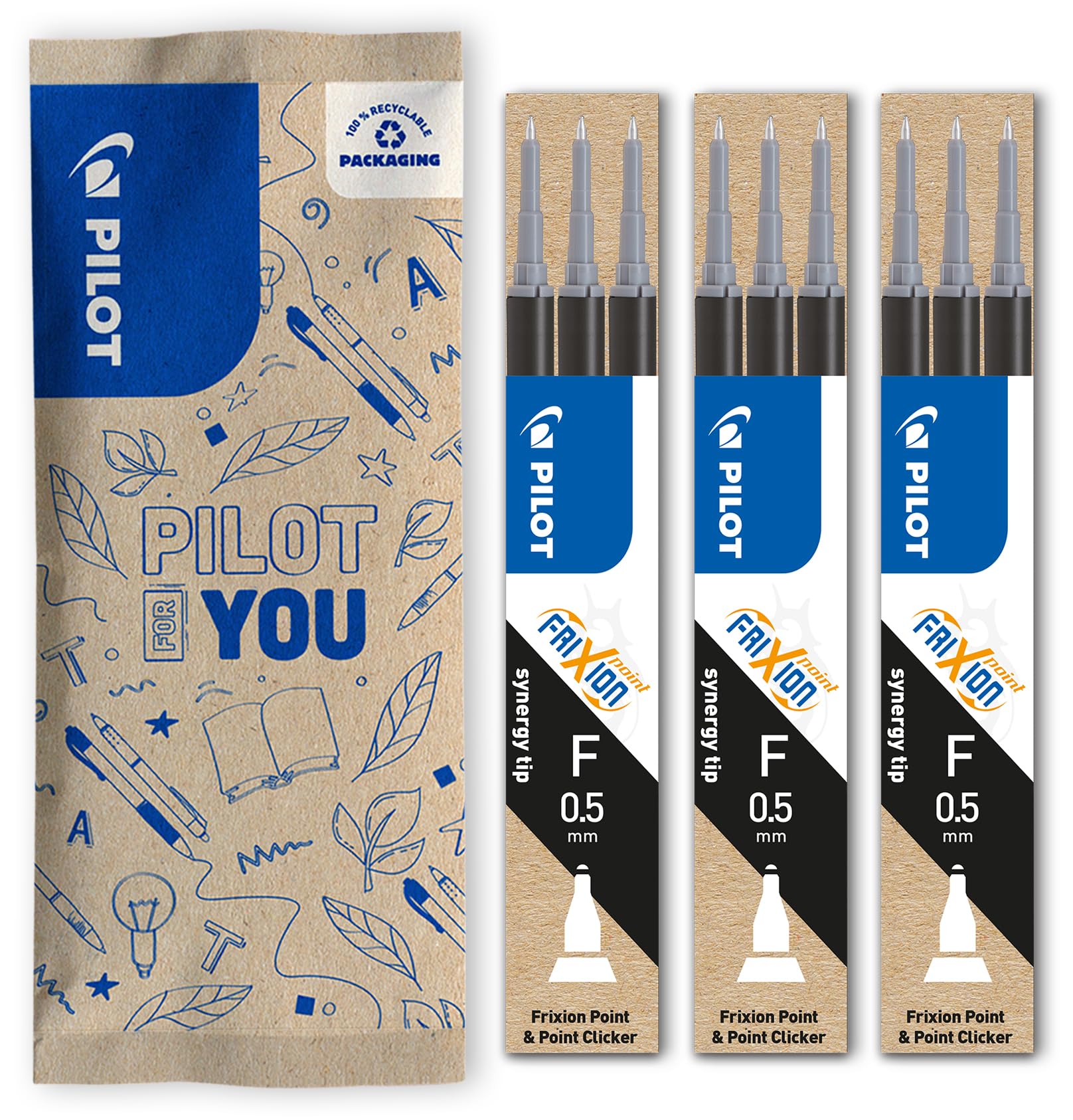 pilot-frixion-recharge-stylo-effa-able-pointe-fine-noir-lot-de-9-3-tuis-de-3 image 1