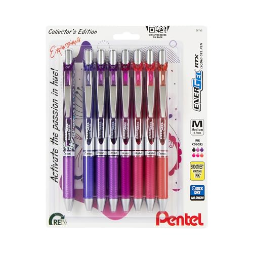 pentel-energel-rtx-bl77-lot-de-8-rollers-gel-r-tractables-encres-assorties-point image 8