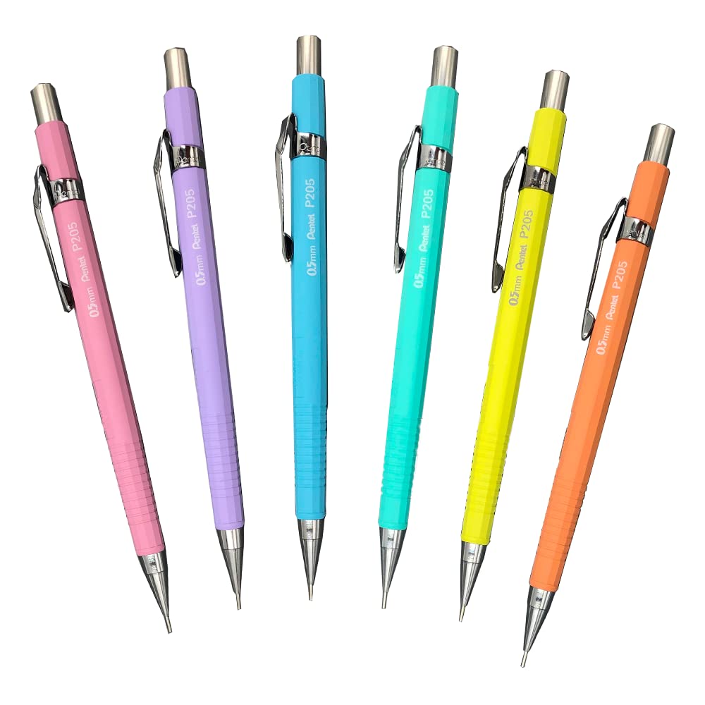 pentel-p200-series-p205-porte-mines-technique-0-5-mm-corps-orange-pastel-lot-de- image 3