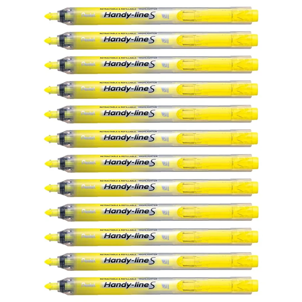 pentel-handy-line-s-surligneur-r-tractable-rechargeable-jaune image 1