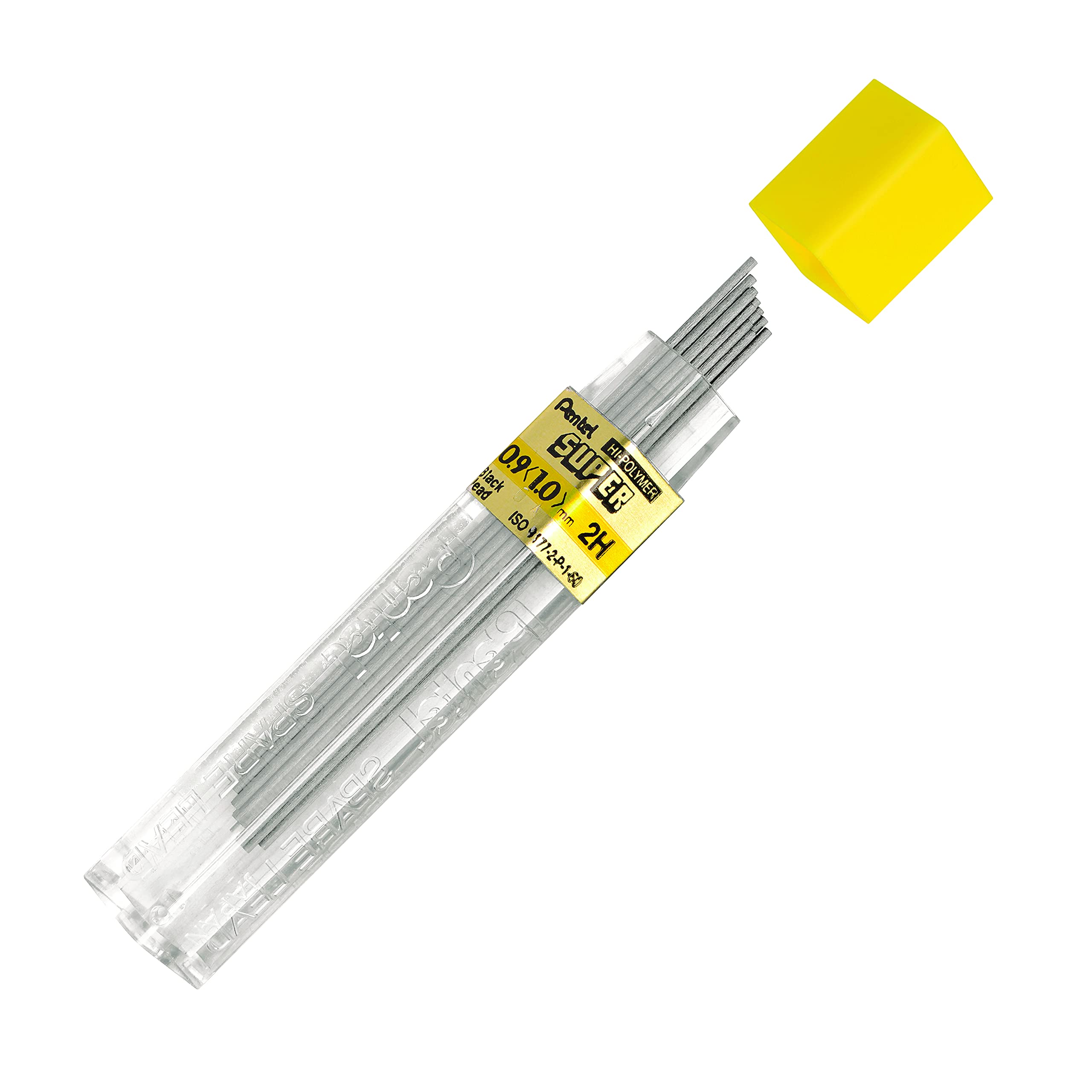 pentel-super-hi-polymer-mines-0-9-mm-2h-lot-de-12-tuis-de-15-mines image 3